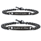 NEHZUS Couples Customize Bracelets Stainless Steel Personalize Jewelry Gift Ideas
