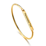 Inspirational Bangle Bracelets for Women Mom Personalized Gift for Her Engraved Mantra Cuff Bangle
