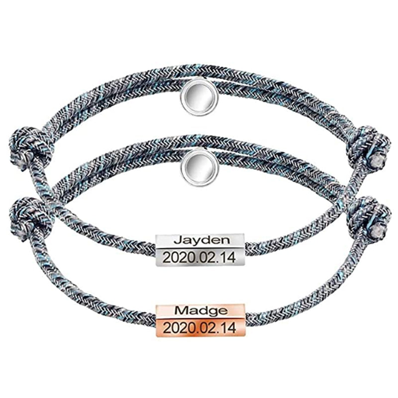 Rope Braided Couple Magnetic Bracelet, Adjustable Women Couple Bracelet, Love Bracelet For Men Women