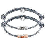 Rope Braided Couple Magnetic Bracelet, Adjustable Women Couple Bracelet, Love Bracelet For Men Women