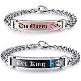 NEHZUS Couples Bracelets His and Hers Stainless Steel Matching Set Bracelet for Anniversary