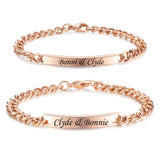 NEHZUS Couples Customize Bracelets Stainless Steel Personalize Jewelry Gift Ideas