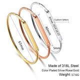Inspirational Bangle Bracelets for Women Mom Personalized Gift for Her Engraved Mantra Cuff Bangle